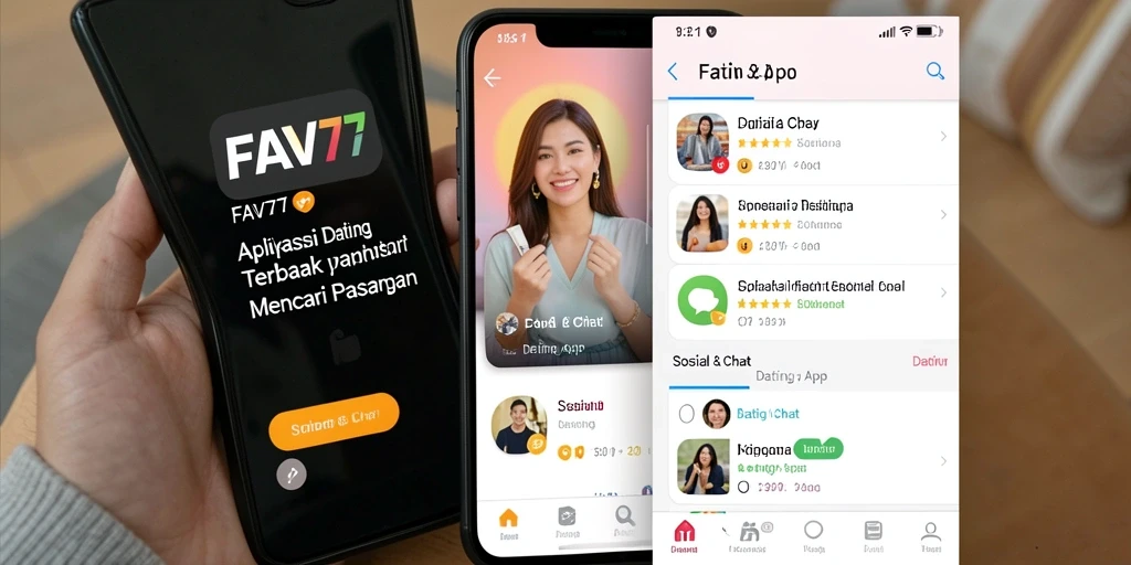 Tampilan antarmuka aplikasi FAV77 yang menarik dan modern.