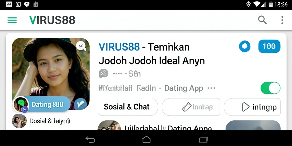 Tampilan antarmuka VIRUS88 yang menarik dan intuitif untuk mencari pasangan.