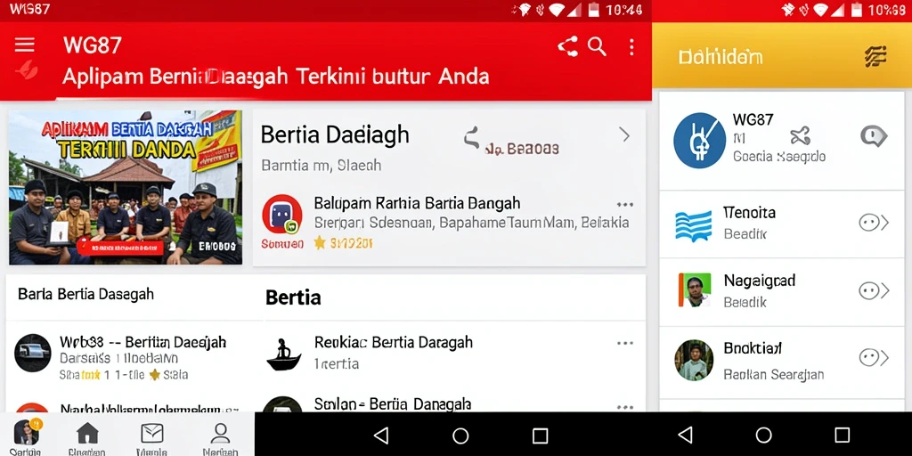 Tampilan antarmuka aplikasi WG87 yang menarik dan fungsional.