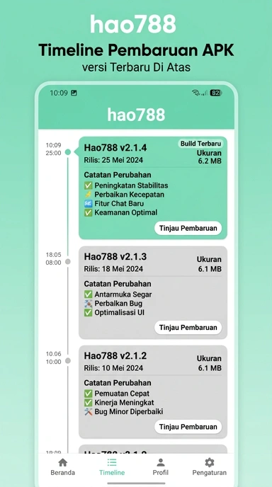 Tampilan riwayat versi hao788